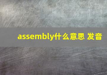 assembly什么意思 发音